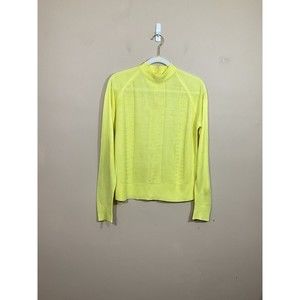 VTG Jane Hunter Womens Mock Neck Sweater S Yellow 60s Lightweight Preppy Retro